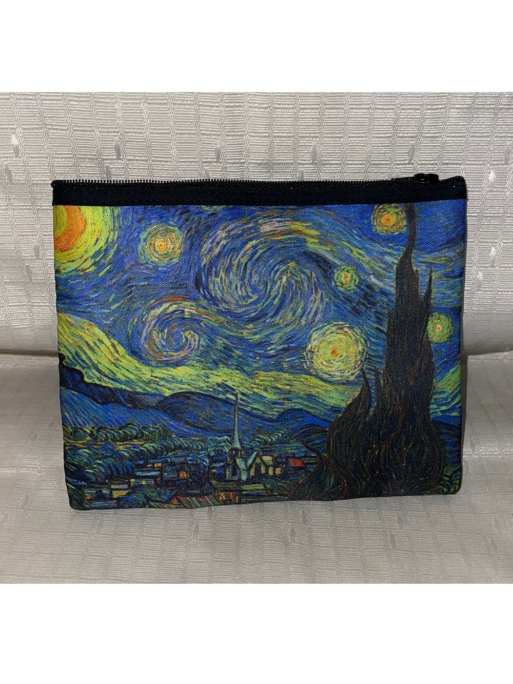 Starry Night Canvas Cosmetic Bag - Blue